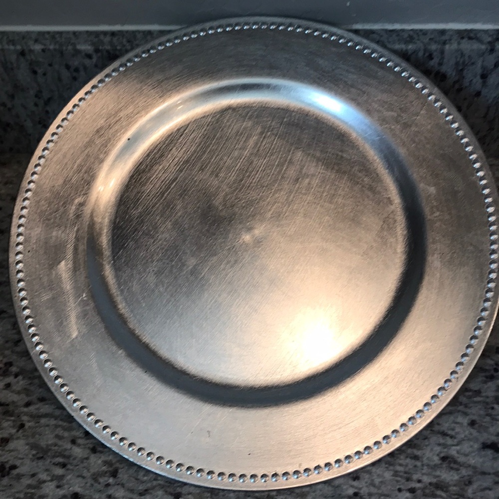 Set of 7 silver charger plates - Hobby Lobby